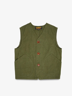 Iron Heart Denim IHV-52-OLV 12oz Duck Canvas Hunting Vest - Olive