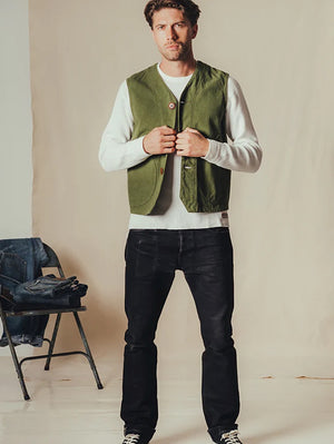 Iron Heart Denim IHV-52-OLV 12oz Duck Canvas Hunting Vest - Olive