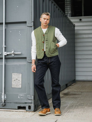 Iron Heart Denim IHV-53-OLV Olive 12oz Selvedge Duck Hunting Vest