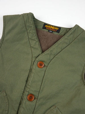 Iron Heart Denim IHV-53-OLV Olive 12oz Selvedge Duck Hunting Vest