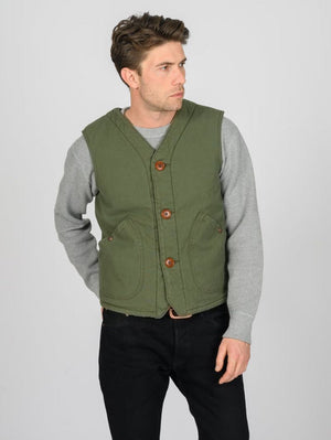Iron Heart Denim IHV-53-OLV Olive 12oz Selvedge Duck Hunting Vest