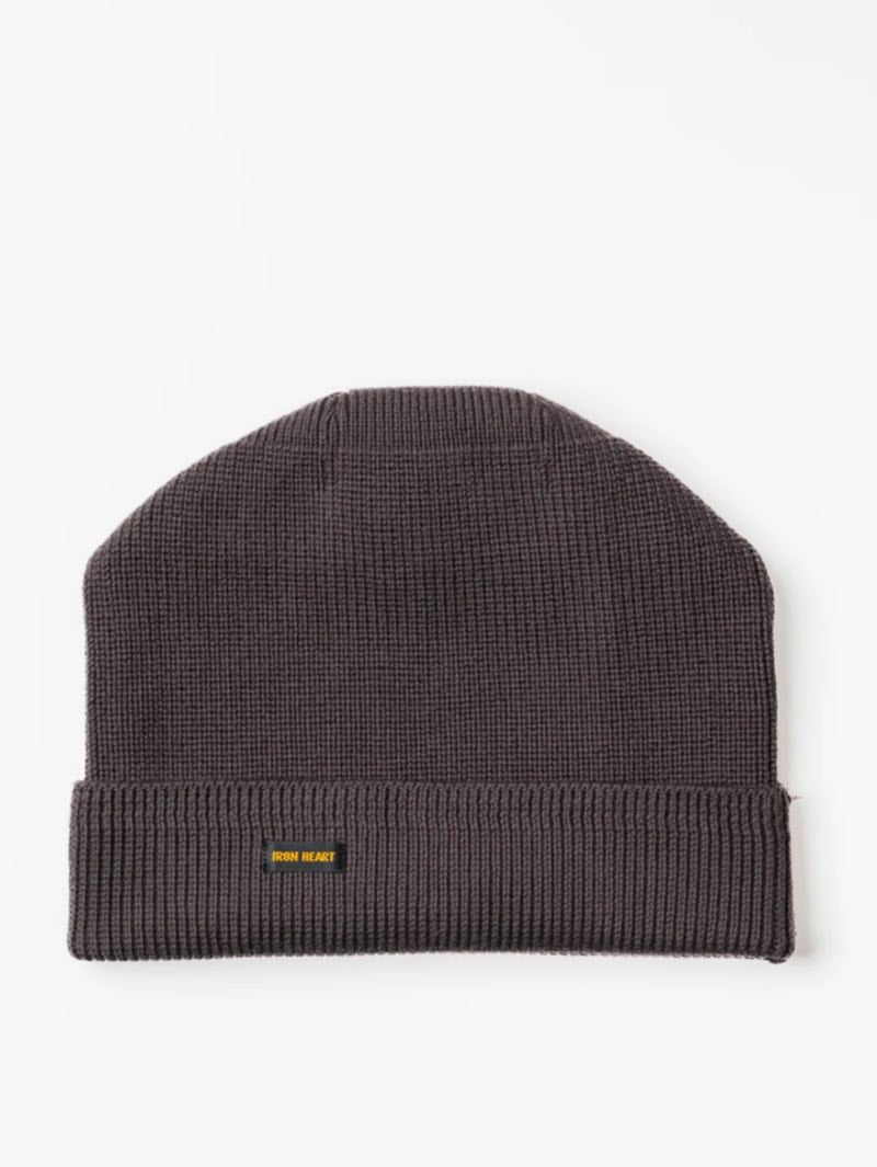 Iron Heart Grey Denim 100% Cotton Ribbed Beanie