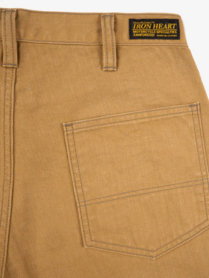 Iron Heart IH-748-BRN 10oz Herringbone Wide Pants Brown