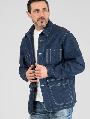 Iron Heart IHJ-149-IND 10oz Selvedge Denim Indigo Chore Jacket