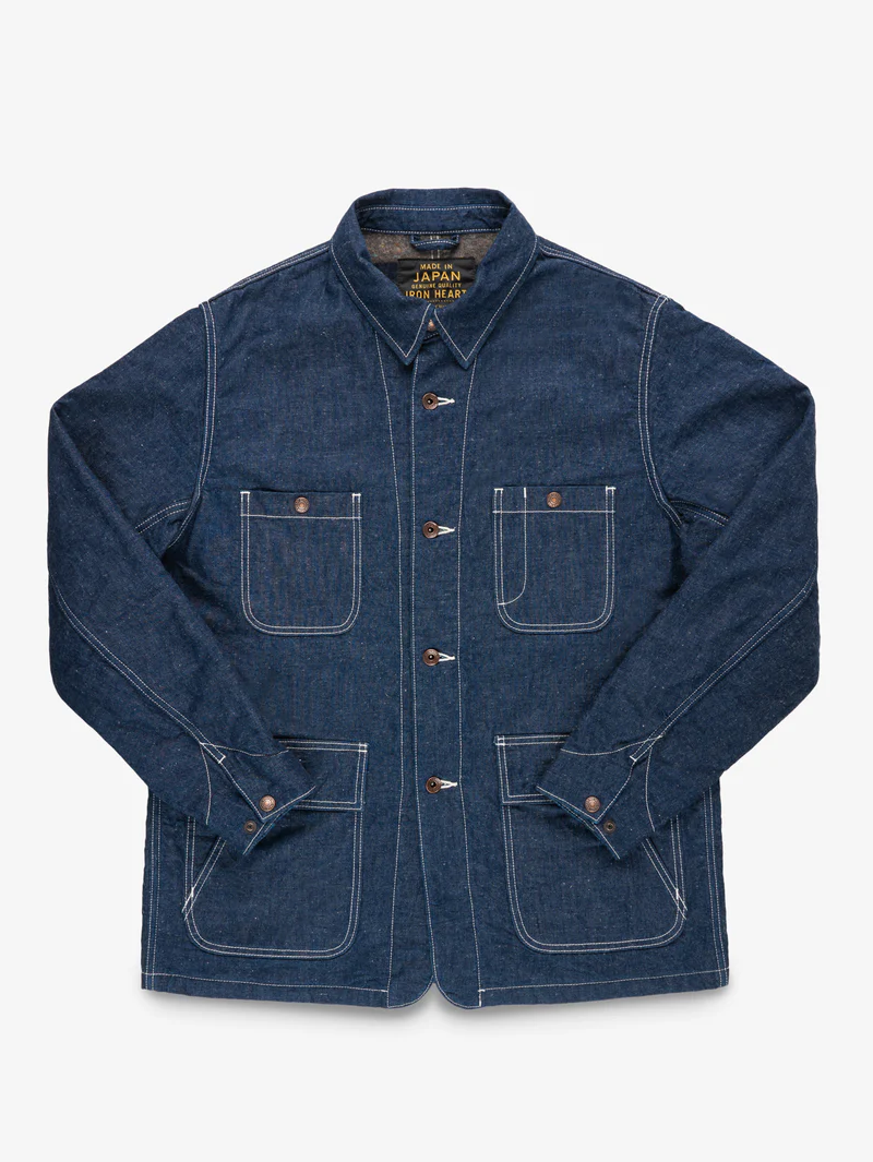 Iron Heart IHJ-149-IND 10oz Selvedge Denim Indigo Chore Jacket