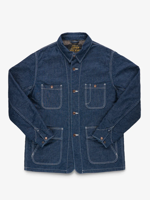 Iron Heart IHJ-149-IND 10oz Selvedge Denim Indigo Chore Jacket
