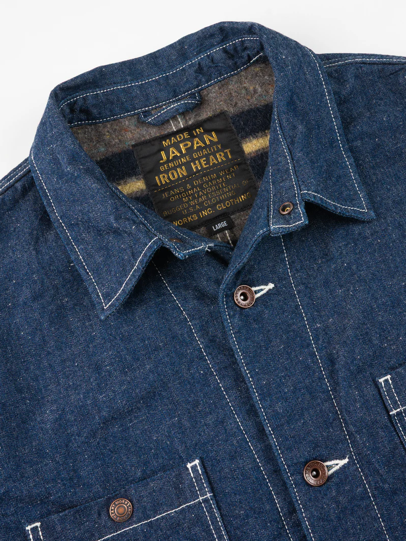 Iron Heart IHJ-149-IND 10oz Selvedge Denim Indigo Chore Jacket