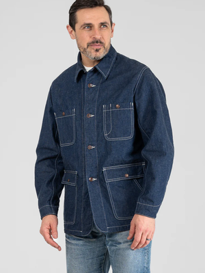 Iron Heart IHJ-149-IND 10oz Selvedge Denim Indigo Chore Jacket