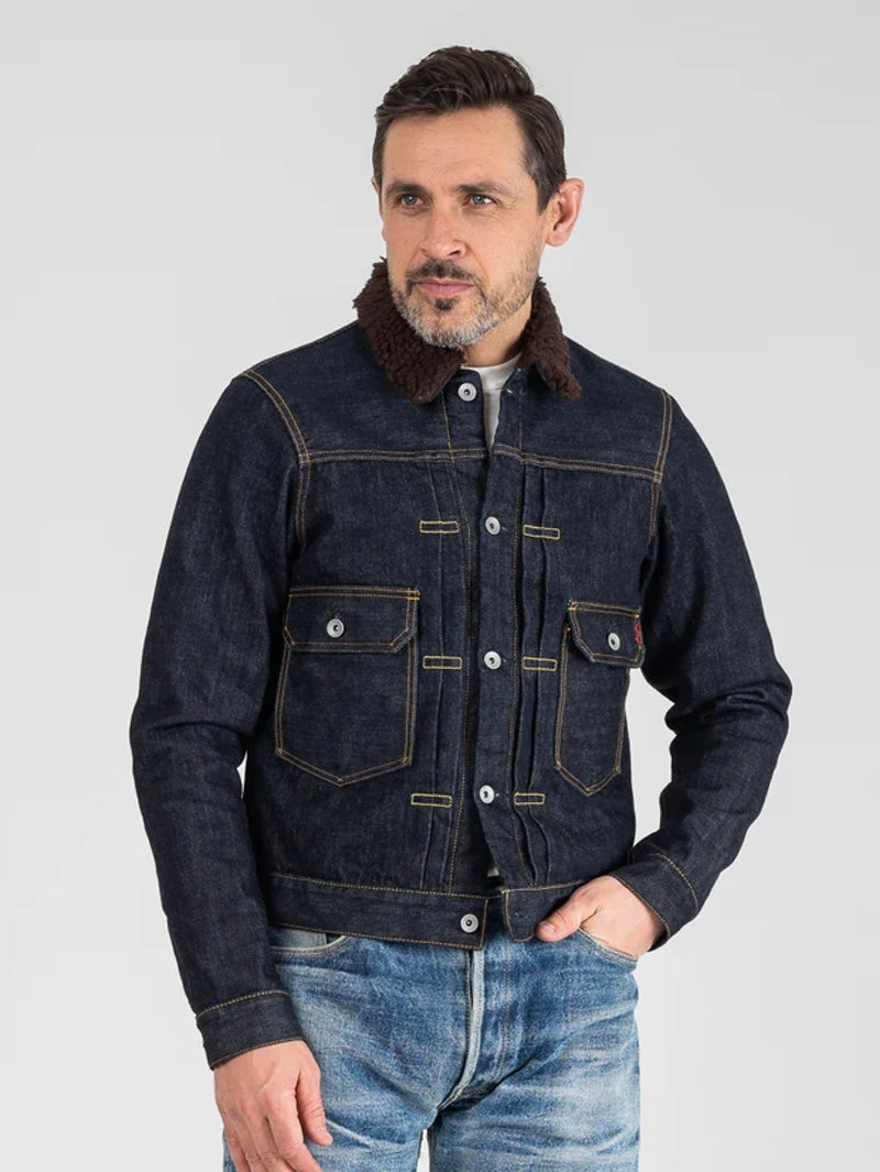 Iron Heart IHJ-151-IND 16oz Selvedge Denim Fleece Lined Type II - Indigo