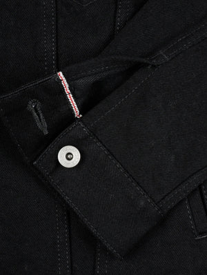 Iron Heart IHJ-86-BLK 14oz Selvedge Denim Modified Type III Jacket - Black/Black