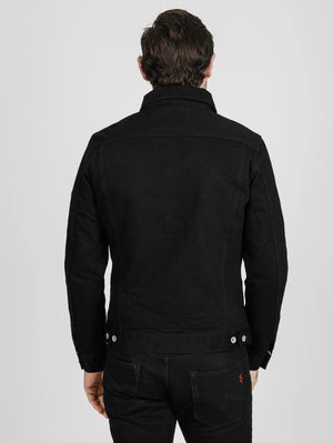 Iron Heart IHJ-86-BLK 14oz Selvedge Denim Modified Type III Jacket - Black/Black