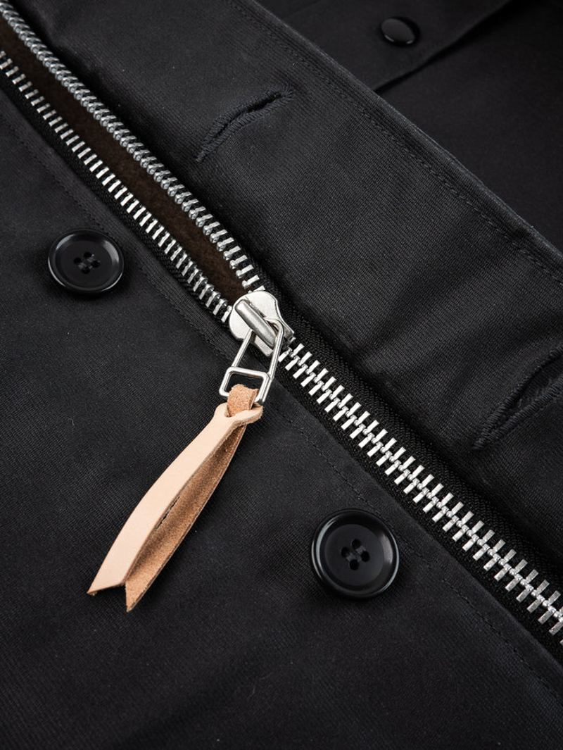 Iron Heart IHM-45-BLK Black Oiled Whipcord A2 Deck Jacket