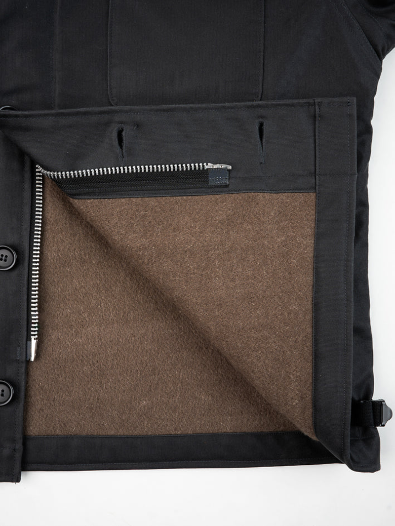 Iron Heart IHM-45-BLK Black Oiled Whipcord A2 Deck Jacket