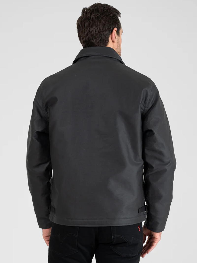 Iron Heart IHM-45-BLK Black Oiled Whipcord A2 Deck Jacket