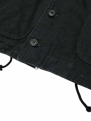 Iron Heart IHM-48-BLK 12oz Whipcord Lightweight N1 Deck Jacket - Black