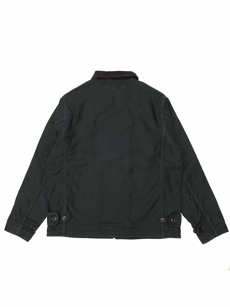 Iron Heart IHM-48-BLK 12oz Whipcord Lightweight N1 Deck Jacket - Black