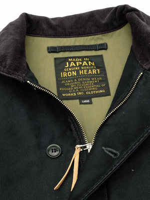 Iron Heart IHM-48-BLK 12oz Whipcord Lightweight N1 Deck Jacket - Black