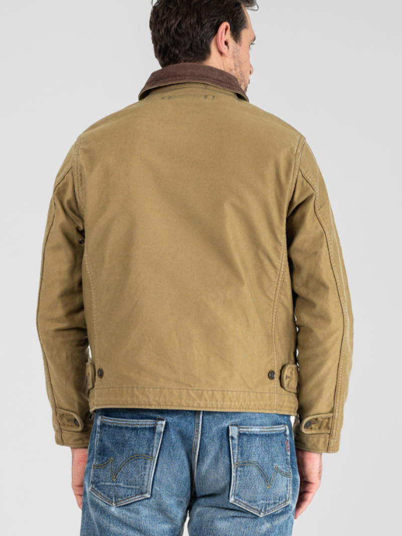 Iron Heart IHM-48-KHA 12oz Whipcord Lightweight N1 Deck Jacket - Khaki