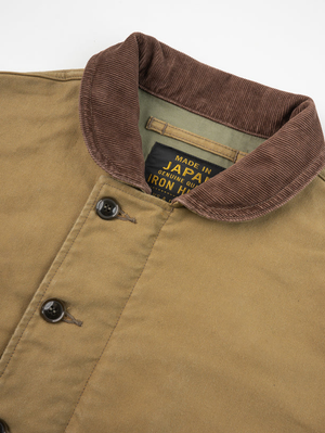 Iron Heart IHM-48-KHA 12oz Whipcord Lightweight N1 Deck Jacket - Khaki