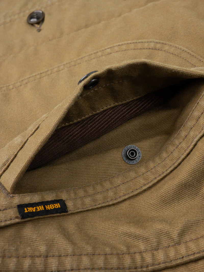 Iron Heart IHM-48-KHA 12oz Whipcord Lightweight N1 Deck Jacket - Khaki