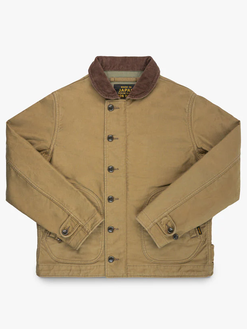 Iron Heart IHM-48-KHA 12oz Whipcord Lightweight N1 Deck Jacket - Khaki