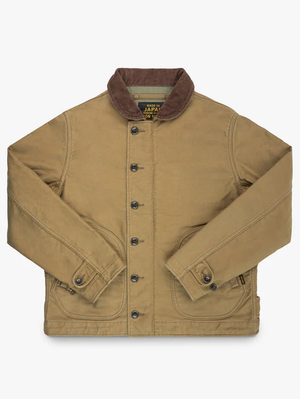 Iron Heart IHM-48-KHA 12oz Whipcord Lightweight N1 Deck Jacket - Khaki