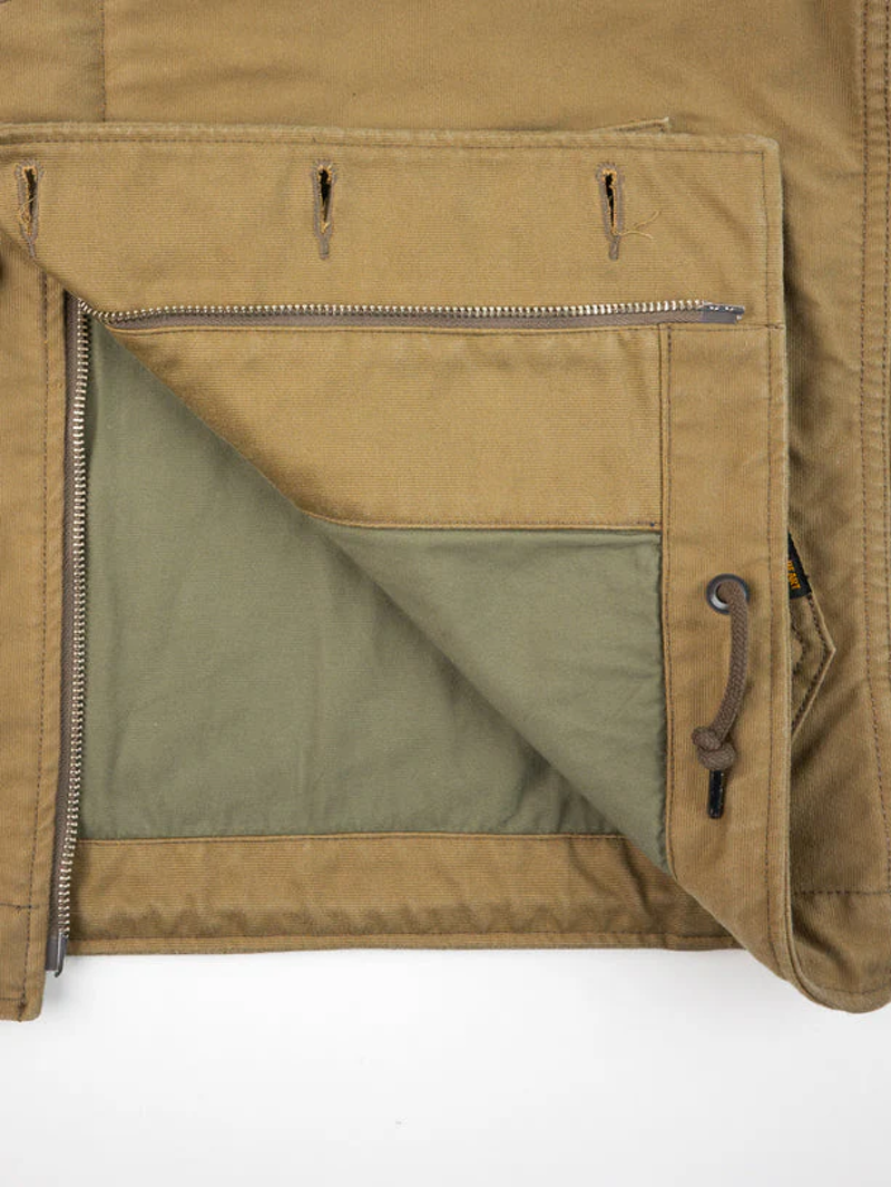 Iron Heart IHM-48-KHA 12oz Whipcord Lightweight N1 Deck Jacket - Khaki