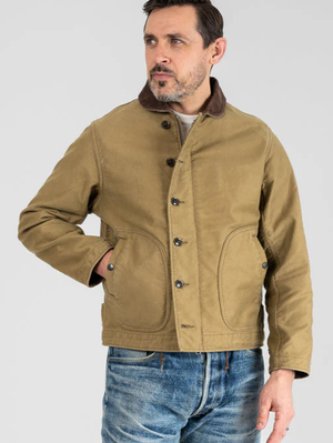 Iron Heart IHM-48-KHA 12oz Whipcord Lightweight N1 Deck Jacket - Khaki