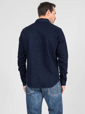 Iron Heart IHSH-208 Indigo Kersey Western Shirt