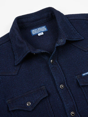 Iron Heart IHSH-208 Indigo Kersey Western Shirt