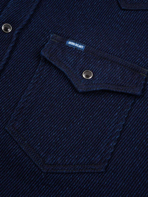 Iron Heart IHSH-208 Indigo Kersey Western Shirt
