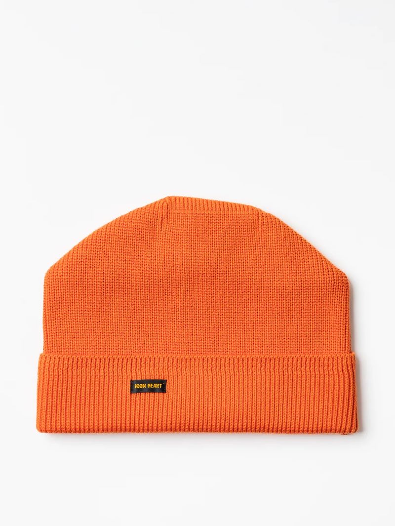 Iron Heart Orange Denim 100% Cotton Ribbed Beanie
