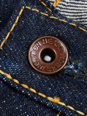 Iron heart IH-666S-UHR 21/23oz Ultra Heavy Raw Selvedge Denim Slim Straight Cut Jeans Indigo