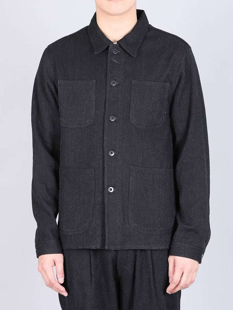 Japan Blue Black Sashiko Coverall jacket