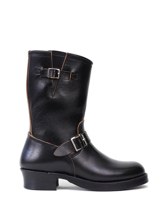 John Lofgren Black Wabash Engineer Boots Shinki Hikaku Horsebutt Leather