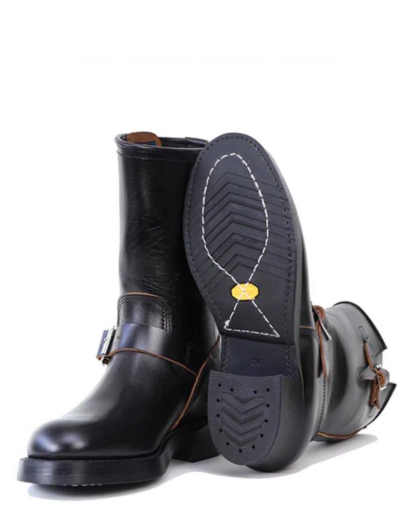 John Lofgren Black Wabash Engineer Boots Shinki Hikaku Horsebutt Leather