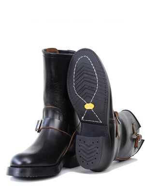 John Lofgren Black Wabash Engineer Boots Shinki Hikaku Horsebutt Leather