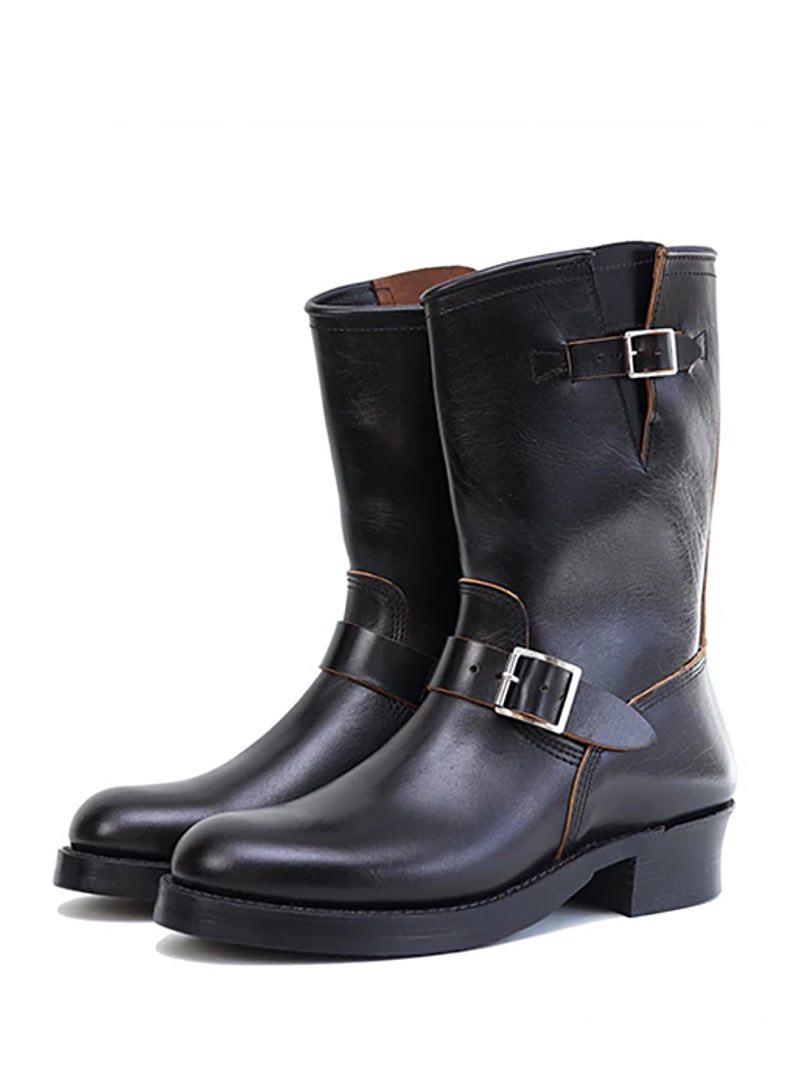 John Lofgren Black Wabash Engineer Boots Shinki Hikaku Horsebutt Leather