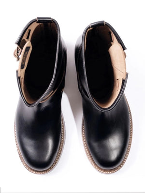 John Lofgren Black Wabash Engineer Boots in Horween CXL