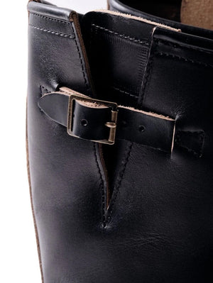 John Lofgren Black Wabash Engineer Boots in Horween CXL