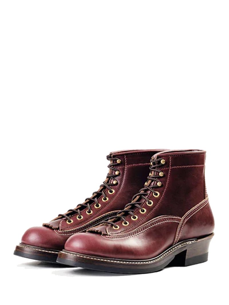 John Lofgren Burgundy Donkey Puncher Boots Horween CXL