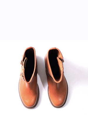 John Lofgren Cognac Wabash Engineer Boots Badalassi Carlo Leather