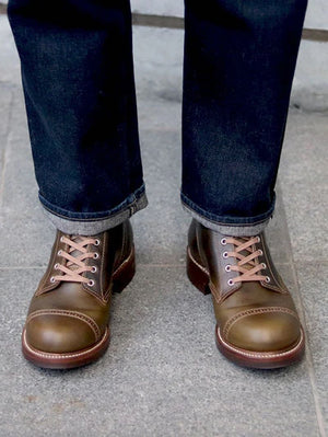 John Lofgren Combat Boots Dark Olive Horween CXL