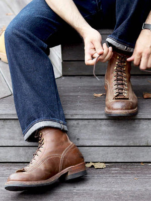 John Lofgren Natural Donkey Puncher Boots Horween CXL