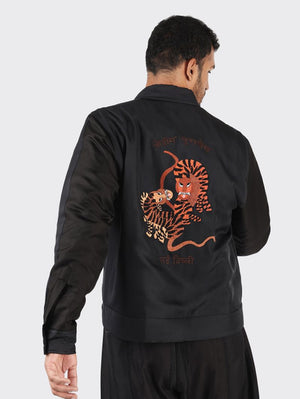 Kardo Black Bohdi Gond Tiger Quilted Jacket