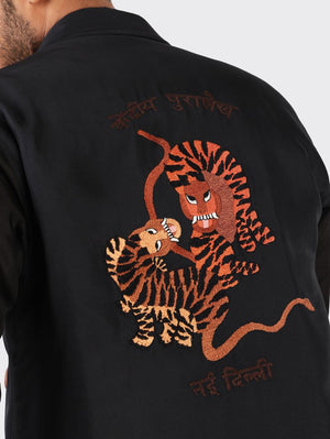 Kardo Black Bohdi Gond Tiger Quilted Jacket
