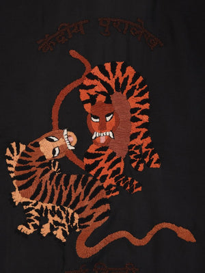 Kardo Black Bohdi Gond Tiger Quilted Jacket