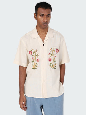 Kardo Ronen Natural Floral Emb Shirt