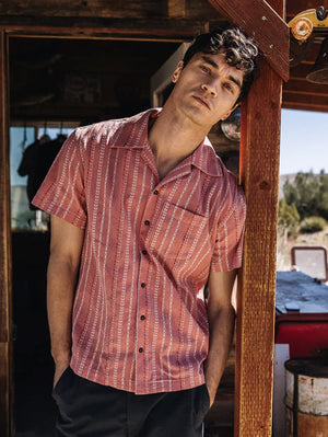 Kato by Hiroshi Kato The Wrench Salmon Dobby Stripe Shirt
