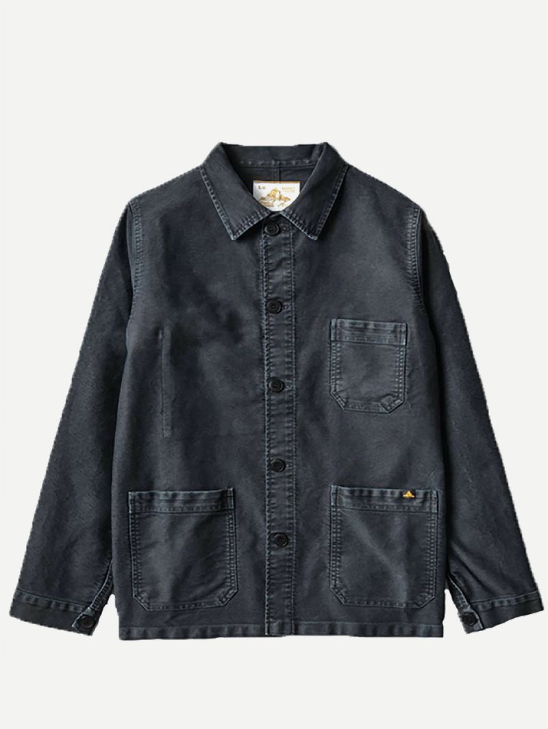 Le Mont Saint-Michel Black Washed Moleskin Work Jacket